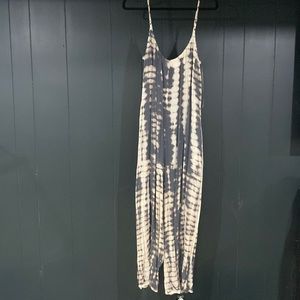Tye dye thin strap wide leg jumpsuit